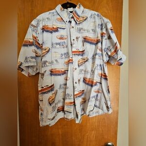 Clearwater Outfitters Short Sleeve Button Down Fishing Boat Dad Shirt Mens XXL